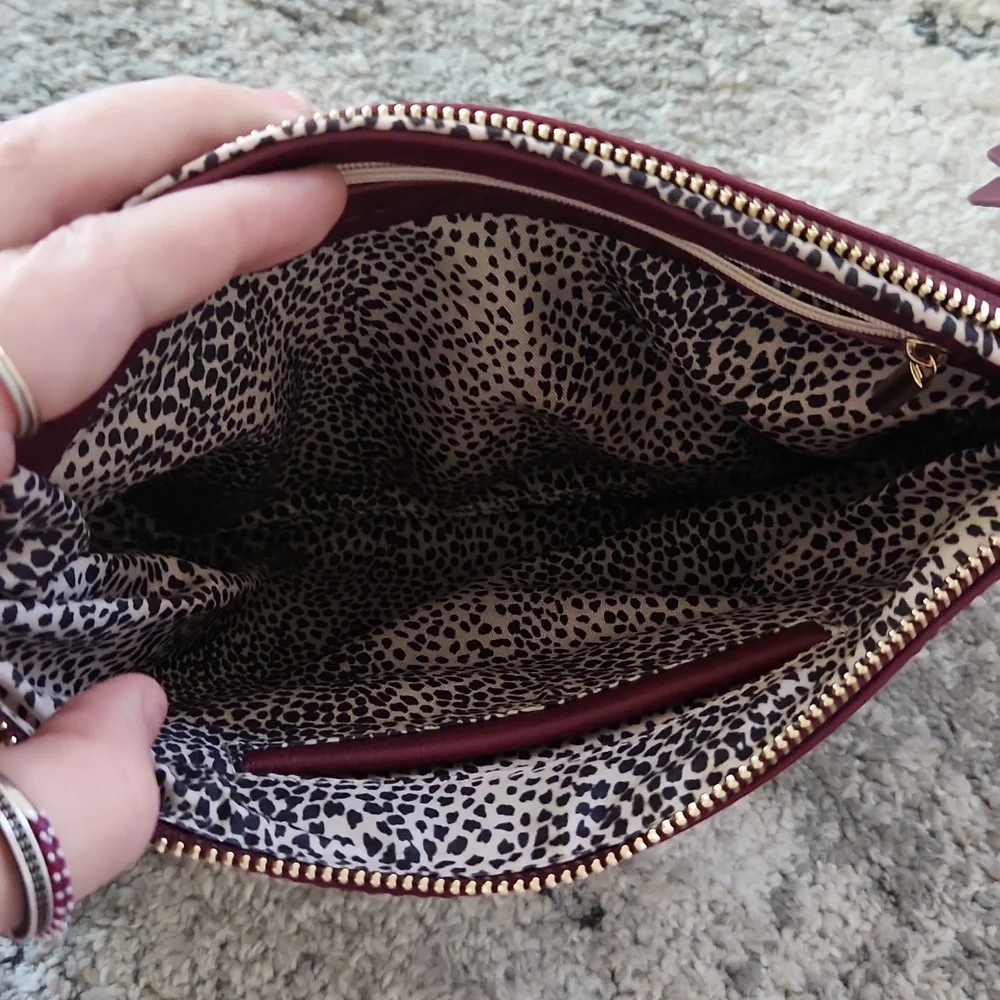 Sole Society Burgundy Ruffle‎ Clutch